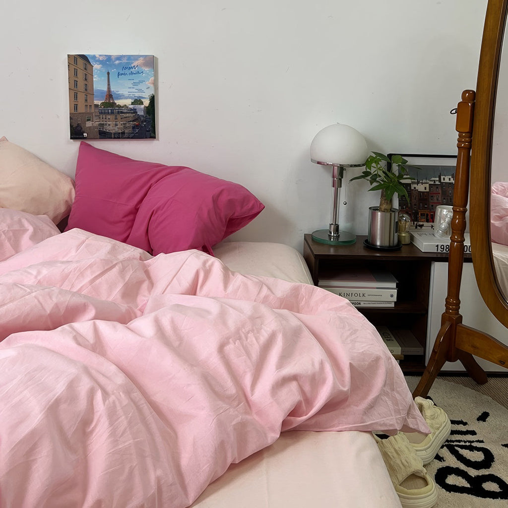 Pastel Peachy Pink Bedding Set