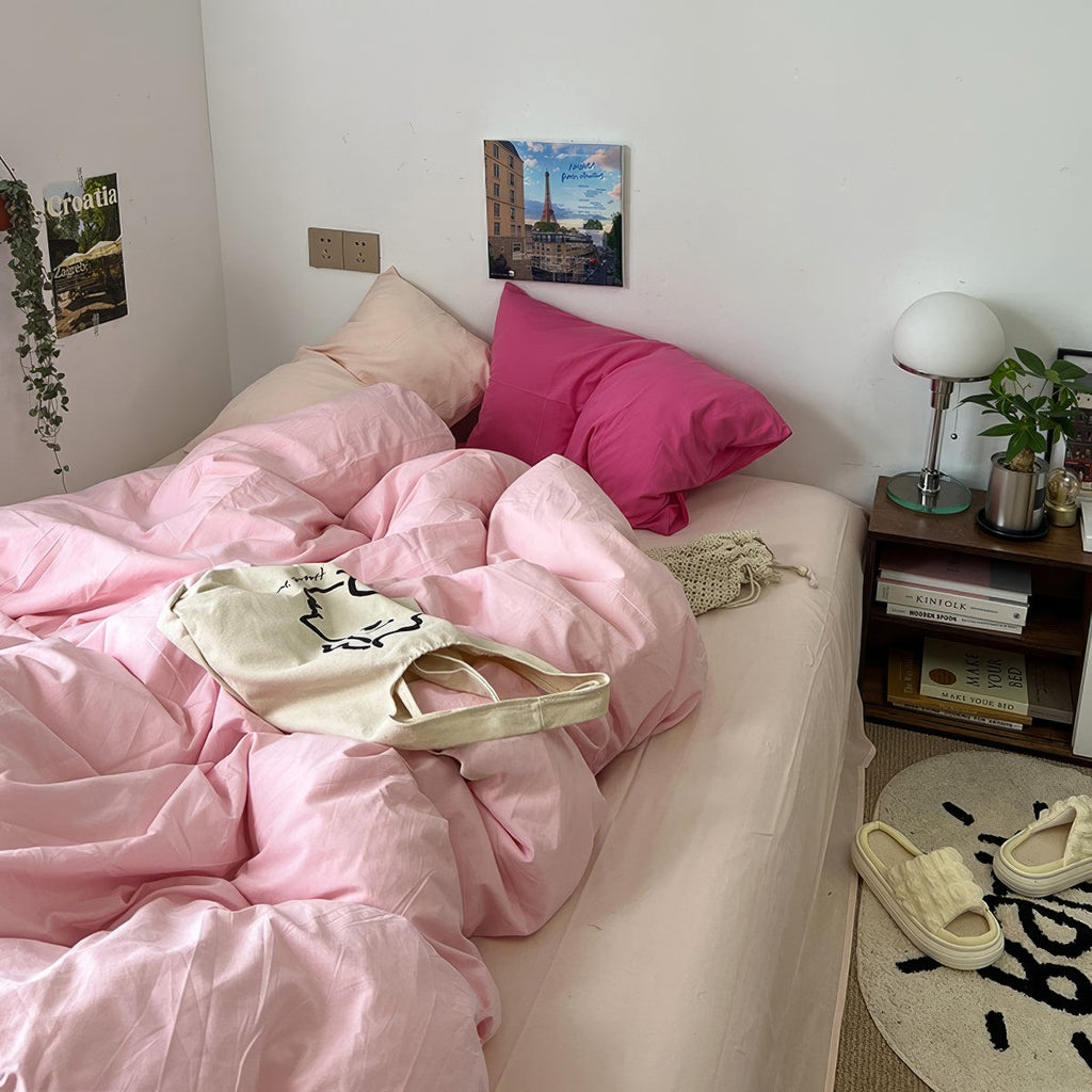 Pastel Peachy Pink Bedding Set