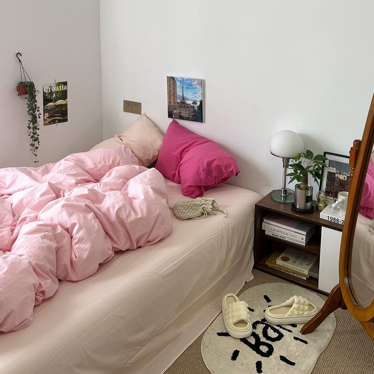 Pastel Peachy Pink Bedding Set