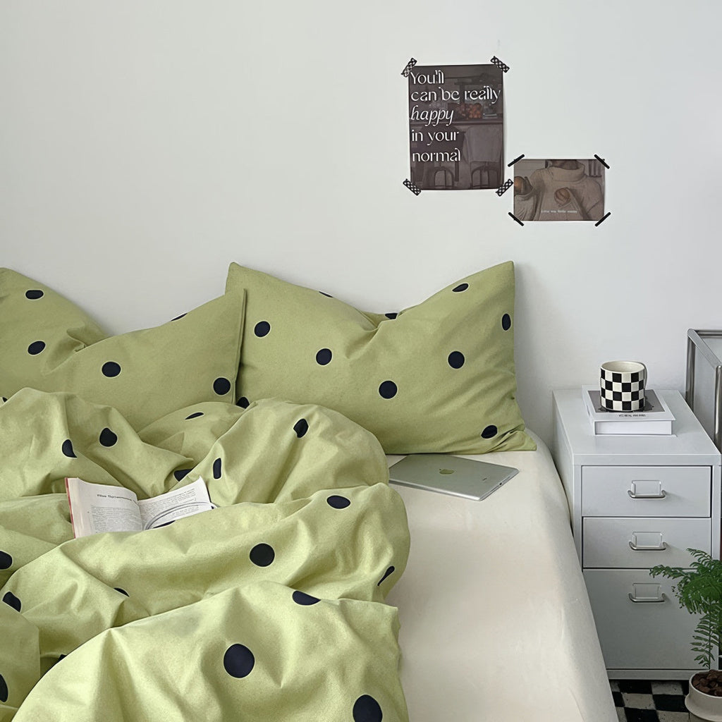 Sage Green Polka Dot Bedding Set