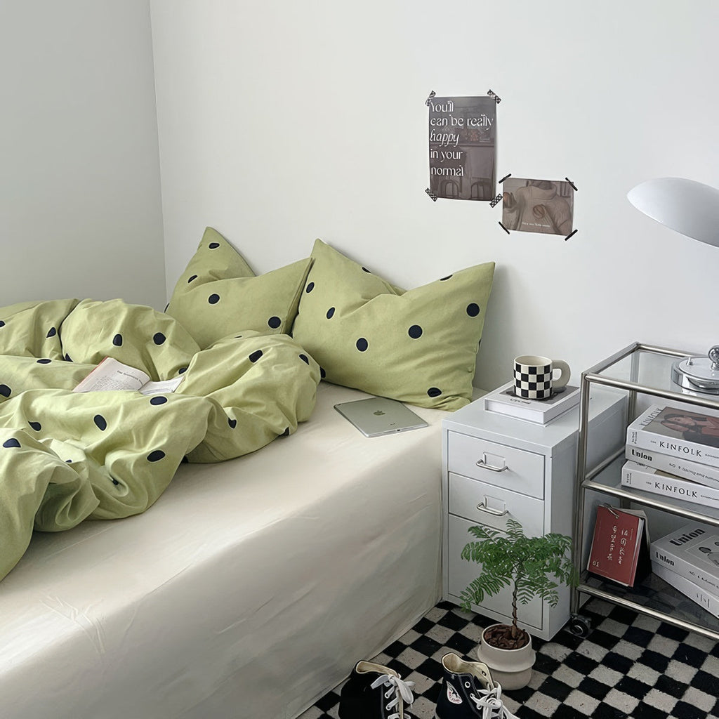 Sage Green Polka Dot Bedding Set